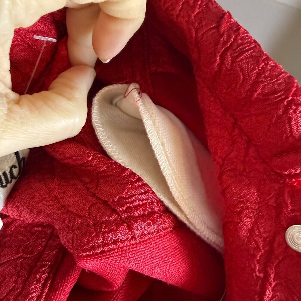 N Touch Vintage Red Crinkled Texture Women's Jacket, Sz 10, Pockets Y2K Business - Picture 15 of 16